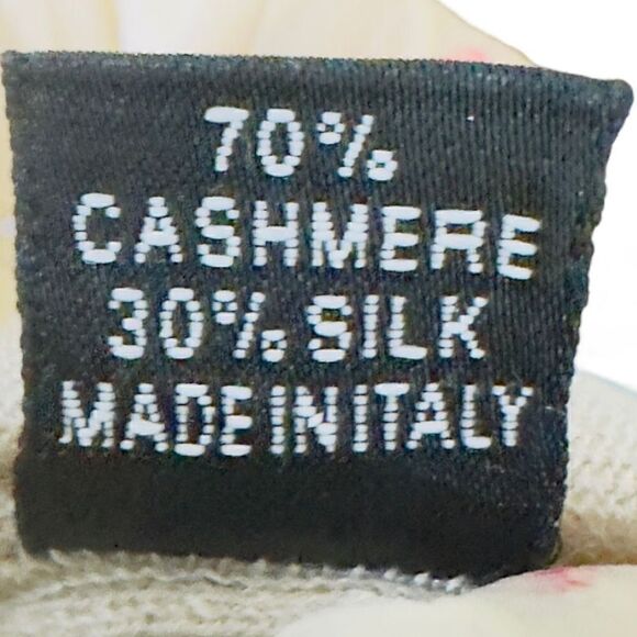 SAVERIO PALATELLA Luxury Silk Cashmere Short Sleeve Oversized Wheat Heathered Li - Picture 5 of 6